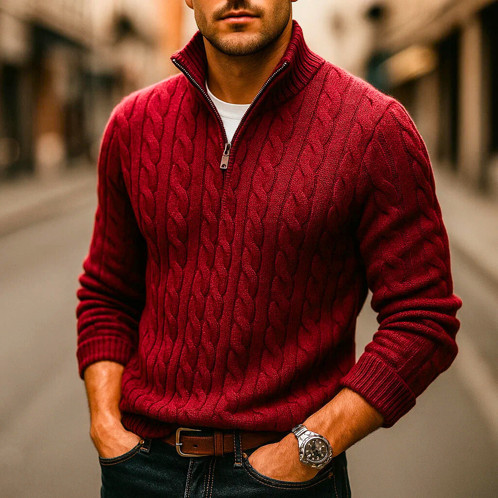 Carlton Cable Knit Quarter-Zip