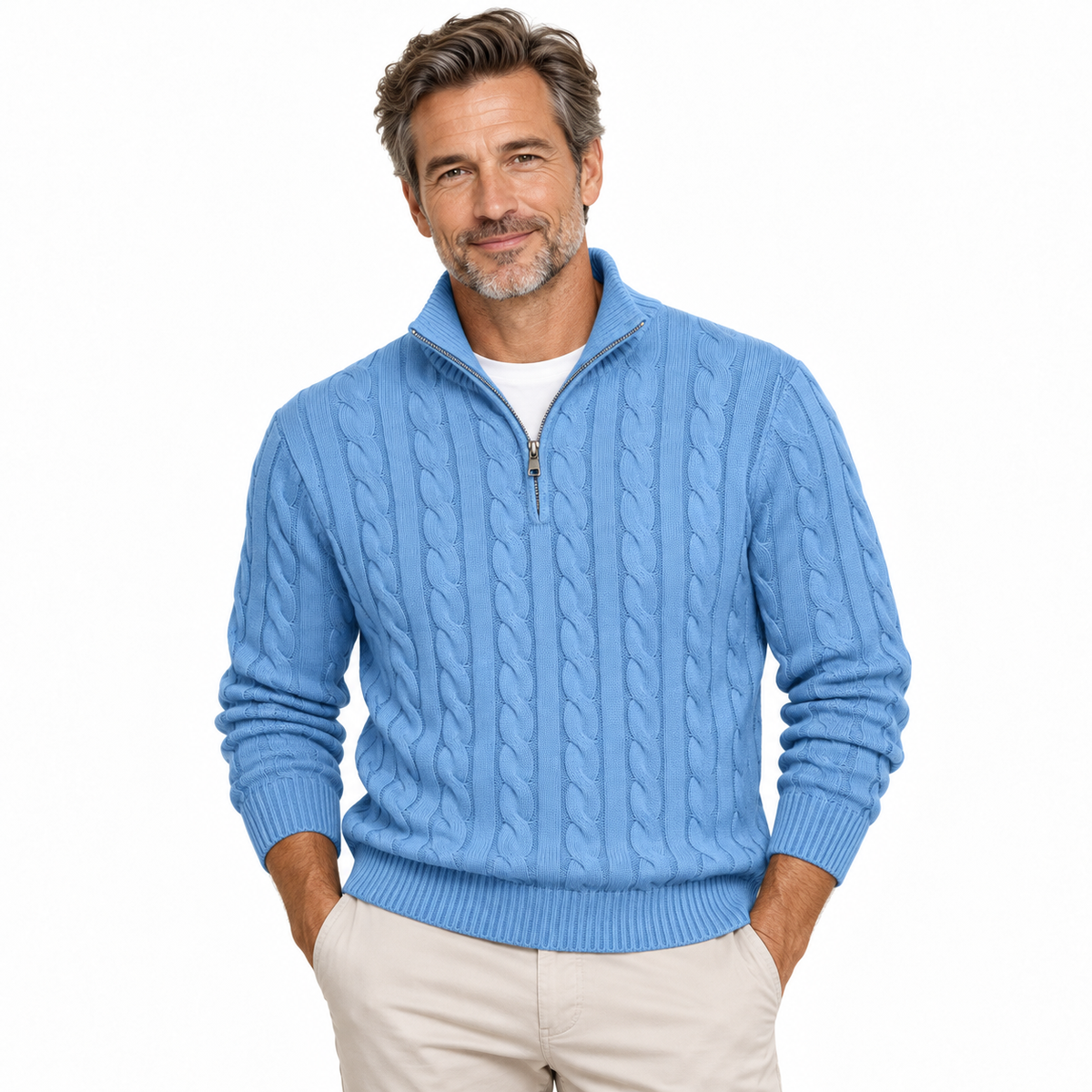 Carlton Cable Knit Quarter-Zip Jumper