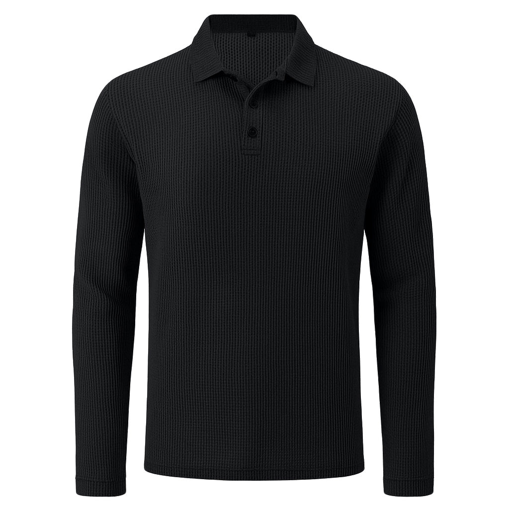 Rivaro - Men's Ultra Comfortable Long Sleeve Polo Shirt