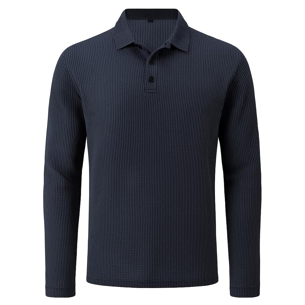 Rivaro - Men's Ultra Comfortable Long Sleeve Polo Shirt