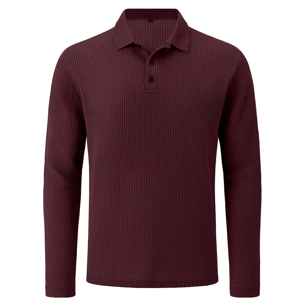 Rivaro - Men's Ultra Comfortable Long Sleeve Polo Shirt