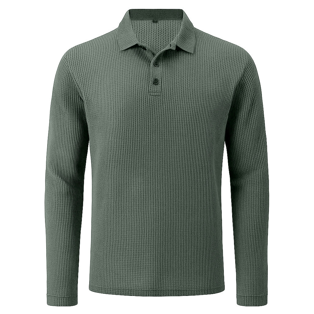 Rivaro - Men's Ultra Comfortable Long Sleeve Polo Shirt