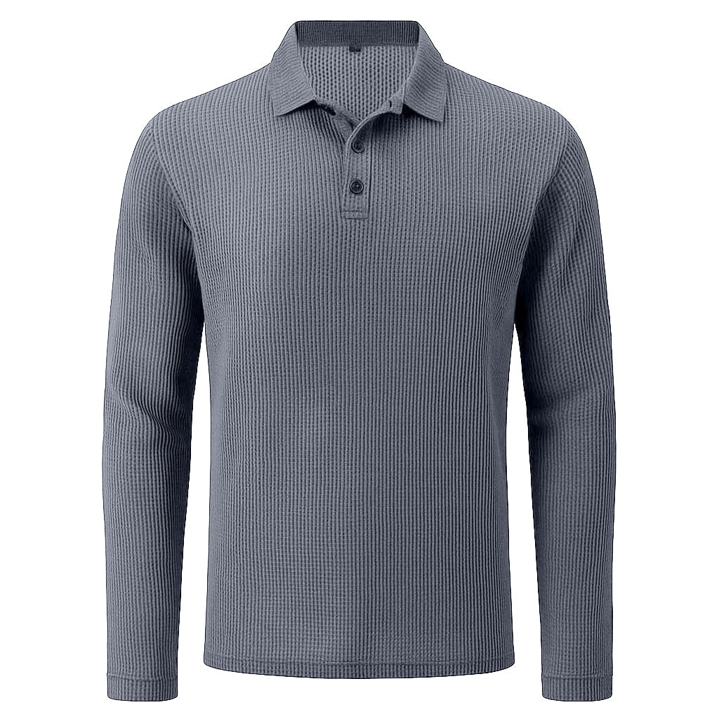 Rivaro - Men's Ultra Comfortable Long Sleeve Polo Shirt